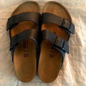 Women black leather Birkenstock’s